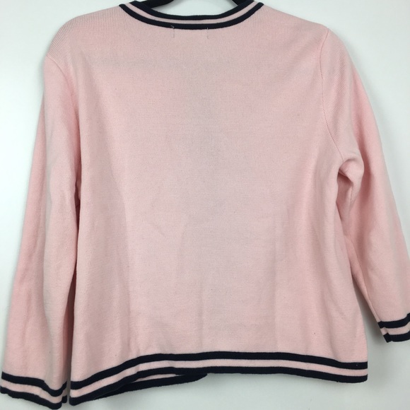 Chaps pastel pink nautical cardigan Sz PL - Picture 2 of 5